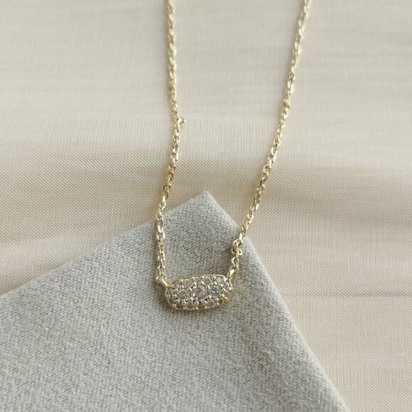 Kendra Scott Jewelry - Kendra Scott - Grayson Gold White Crystal Pendant Necklace